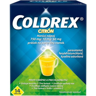 Coldrex Horúci nápoj Citrón plo.por. 14 x 5 g