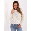 Factory Dámsky boho sveter s strapcami – rôzne farby, UNI Farba: Ecru, Veľkosť: UNI