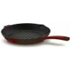 Korkmaz Grilovacia panvica liatinová červená guľatá 28 cm