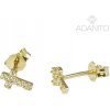 ADANITO BRN1266G zlaté náušnice krížiky so zirkónmi