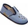 Chlapčenské papuče Barefoot Pegres BF03 textilné - modré - 23