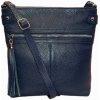Dámska kožená crossbody kabelka - modrá