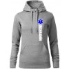 Nápis Záchranár + hviezda - Mikina dámská Cape s kapucí - XL ( Tmavosivý melír )