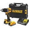 DCD805E2T DEWALT 18V XR AKU BEZUHLÍKOVÁ PŘÍKLEPOVÁ VRTAČKA, 2 X 1,7 AH BATERIE POWERSTACK, NABÍJEČKA, KUFR T-STAK