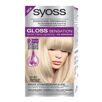 Syoss Gloss Sensation Šetrná farba na vlasy bez amoniaku 10-51 Ľadováblond