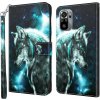 Peňaženkové 3D kožene puzdro Painting Pattern na Xiaomi Redmi Note 10/10S - Wolf