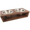 Dog Fantasy Misky nerez s dreveným stojančekom 2x840ml