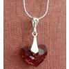 Náhrdelník Swarovski elements srdce Truly in Love Red Magma 18mm
