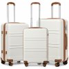 Kono K1871-1L Sada 3 kufrov spinner 52/65/75cm Béžová ABS