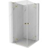 MEXEN/S - Lunar L Duo sprchový kút dvere krídlové 90 x 90, transparent, zlato 834L-090L-090P-50-00