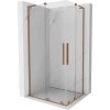 Mexen Velar L Duo posuvný sprchový kút 90 x 80 cm, číry, brúsená meď - 871-090-080-02-03-65