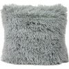 Chlpatá obliečka na vankúš - sivá