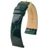 Kožený remienok Hirsch Prestige L 02208040-1, zelený, krokodília koža, dĺžka L, Quick Release 19 mm