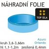 Poolcare - Náhradní fólie Standard kruh - modrá 3,6m x 1,2m