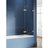 New Trendy Avexa Gold Brushed vaňová zástena 100 cm dvojdielny zlatá brúsené/číre sklo EXK-2011