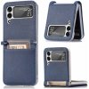 Kryt Litchi Pattern Folding Leather modrý – Samsung Galaxy Z Flip 3