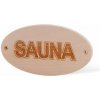 Sentiotec drevená tabuľka s nápisom SAUNA 15 cm