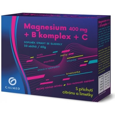 Galmed Magnesium 400 mg + B komplex + C 30 sáčků