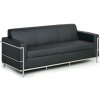 Kožená sedacia súprava SENATOR, trojmiestna, čierna
