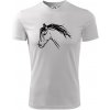 Kôň - hlava celá - Pánske tričko Fantasy športové - 3XL ( Biela )