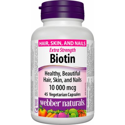 Webber naturals Biotin 10 000mcg 45 kapsúl