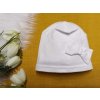 Jarná bavlnená čiapka biela s mašličkou, veľ. 74