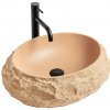 | REA-U7348 - Umývadlo na dosku MIKA 38x50 cm oranžová/béžová/imitácia kameňa | REA-U7348