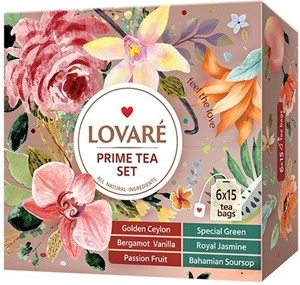 Lovare zmes 90 čajov Prime tea Set 6 x 15 ks