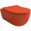 Bocchi V-Tondo - Závesné WC 545x360 mm Rimless + slim sedátko, SoftClose - SET, oranžová lesklá