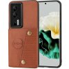 Gumený kryt Double Buckle na Huawei P60 Pro - Hnedá