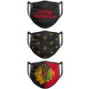 Rúška Chicago Blackhawks FOCO - set 3 kusy EU