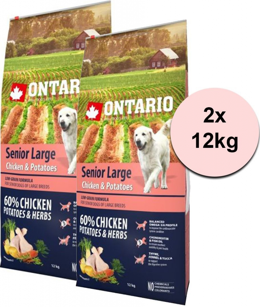 Ontario Senior Large Chicken & Potatoes & Herbs 2 x 12 kg