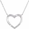 Evolution Group Strieborný náhrdelník so zirkónom biele srdce 12010.1