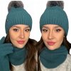 Fashionweek Súprava dámskej čiapky, šálu a rukavíc S3068 Farba: morská modrá, Veľkosť: Universal