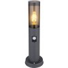 Kruhový osvetľovací stĺpik Globo Lighting E27 45 cm sivý