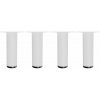 Walteco Sada nábytkových nôh ø 30 x 100 mm oceľ biela 50 kg 4 ks 50631