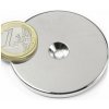 SOLLAU Neodymový magnet medzikružie D 50/4.5 mm, H 4 mm,s vrtaním a zahĺbením, N35,ponikelovaný