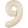 Party Fóliový balón číslo 9 krémový 100cm