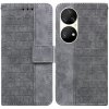 Peňaženkové kožené puzdro GEOMETRIC na Huawei P50 Pro - Šedá