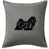 Lhasa Apso nápis v tele - Vankúš 50x50 - 50x50 - Vrátane výplne ( Tmavosivý melír )