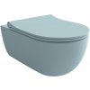 Bocchi V-Tondo - Závesné WC 545x360 mm Rimless + slim sedátko, SoftClose - SET, ľadovo modrá matná
