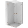 Mexen Lunar-B Duo výklopný sprchový kút 90 x 90 cm, číre sklo, medená matná, 832-090L-090P-65-00