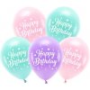 Party Narodeninové ECO balóny Happy Birthday, 26 cm, mix farieb 5 ks
