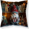 DETEXPOL Vianočná obliečka na vankúšik Trpaslík knižnica micro Polyester, 40/40 cm