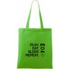 Play Eat Sleep Repeat game - Taška bavlnená - 42 x 38 cm ( Apple Green )