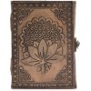 Kožený Zápisník – Lotus Madala – 17,5 x 12,5 cm, Antická Sivá