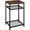tectake 404204 odkladací stolík york 45,5x36x75,5cm - industriálne drevo tmavé, rustikálne