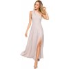 M718 Maxi šaty na jedno rameno - šampanské EU S