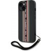 Karl Lagerfeld – Saffiano Athleisure Stripes Cord – kryt so šnúrkou pre iPhone 15 – červený