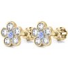 Šrobovacie náušnice zo žltého zlata k122zMs